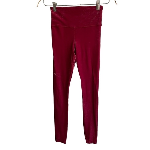 Athleta Elation Velvet Tight, Berry, Size XS - Picture 2 of 6